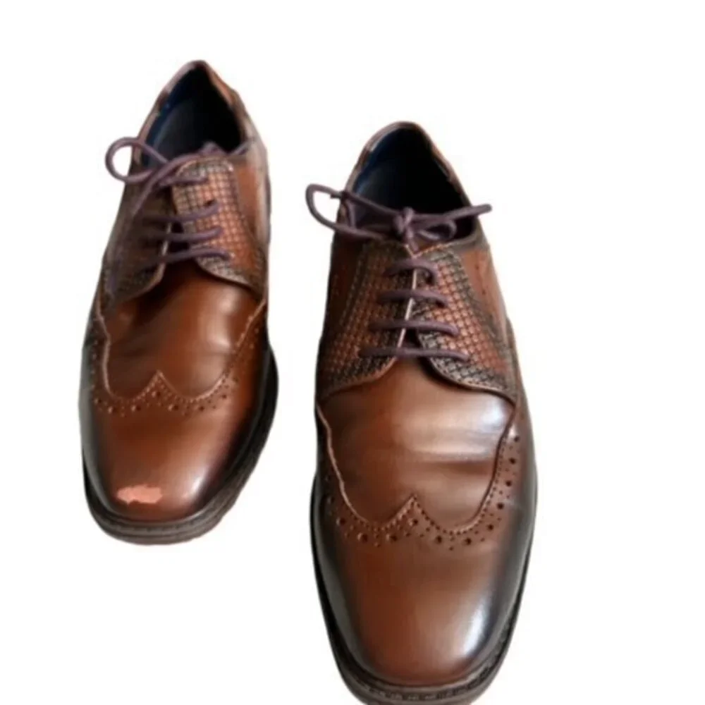 BUNDLE 3 FOR $18 Stacy Adams‎ Boys Rooney Wingtip Oxford Shoes Size 13 M Brown